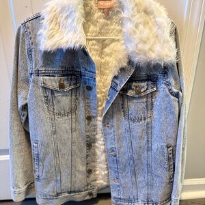 Show Me Your MuMu Faux Fur Jean Jacket